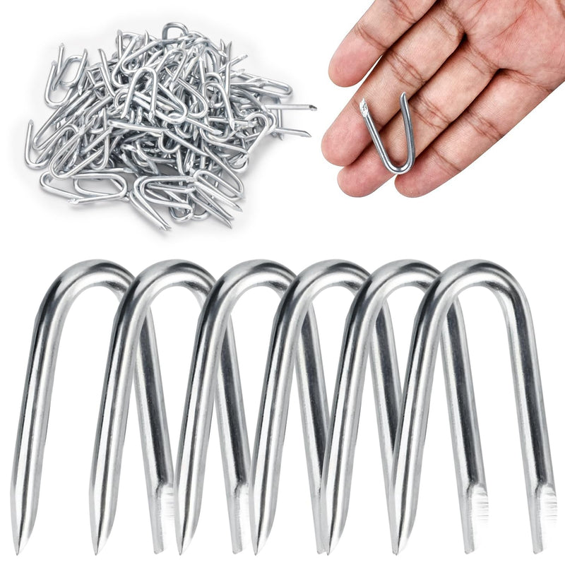 [Australia - AusPower] - AccEncyc Wire Staples Steel Fence Staple Nails U Shaped Nails 1'' U Staples for Fencing, Wire Mesh (270 Pcs) 2.3MM 270pcs 
