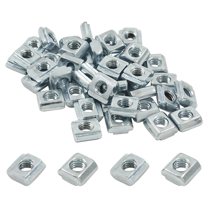 [Australia - AusPower] - 50Pcs 2020 Series Sliding T Nuts Carbon Steel,M5 T Slot Nut Hammer Head,M3 T Sliding Nuts Fastener Nut Assortment for Aluminum Profile,3D Printer,CNC Router 50 20S-M5 