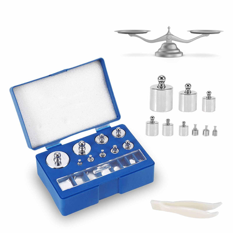 Calibration Weight Set, 17 Pieces, 10 Mg-100 g Precision Scales, Calibration Weight Kit Set with Tweezers for Digital Scales, Jewellery Scales