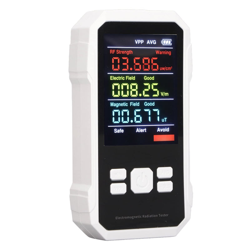 [Australia - AusPower] - EMF Meter, Handheld Digital LCD EMF Detector for Home EMF Inspections, Office, Outdoor and Ghost Hunting (White) 