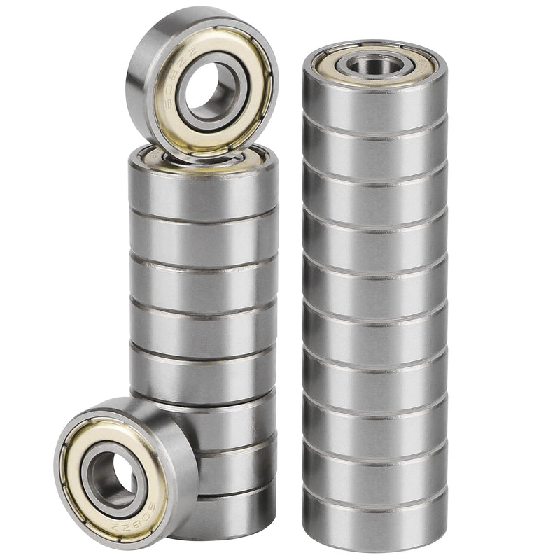 [Australia - AusPower] - Pack of 20) 608 ZZ Skateboard Bearings, Double Shielded,8x22x7 Miniature Ball Bearings 