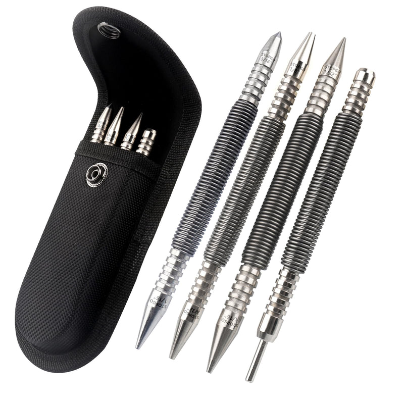 [Australia - AusPower] - Spring Nail Set,Dual Head Nail Setter,4pcs Hammerless Door Hinge Pin Removal Tool,Striking Force Spring Loaded Nail Punch?1/8-in, 3/32-in, 3/16-in, 1/16-in, 1/32-in, 1/8-in? 1/8-in,3/32-in,3/16-in,1/16-in,1/32-in,1/8-in,4pcs 