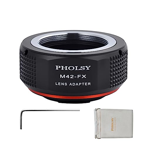 PHOLSY Lens Mount Adapter Compatible with M42 42mm Lens and Fuji X Camera M42 to Fujifilm FX
