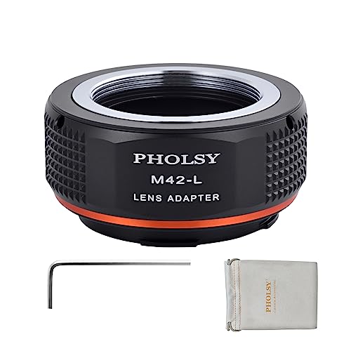 PHOLSY Lens Mount Adapter Compatible with M42 42mm Lens and Leica L Camera M42 to Leica L