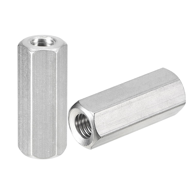 [Australia - AusPower] - uxcell M8 x 1.25-Pitch 35mm Length Coupling Nuts, 6pcs 304 Stainless Steel Metric Hex Rod Coupling Nuts M8x35mm 