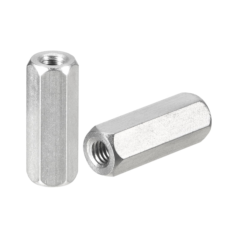 [Australia - AusPower] - uxcell M4 x 0.7-Pitch 20mm Length Coupling Nuts, 5pcs 304 Stainless Steel Metric Hex Rod Coupling Nuts M4x20mm 