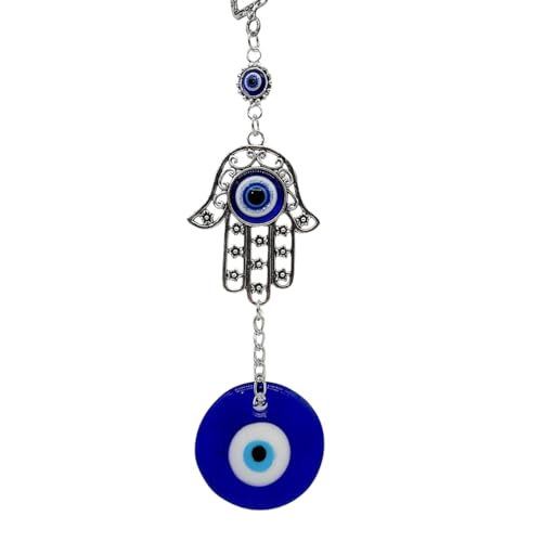 Fatima Hamsa Hand Turkish Blue Evil Eye Hanging Car Charm Ornament