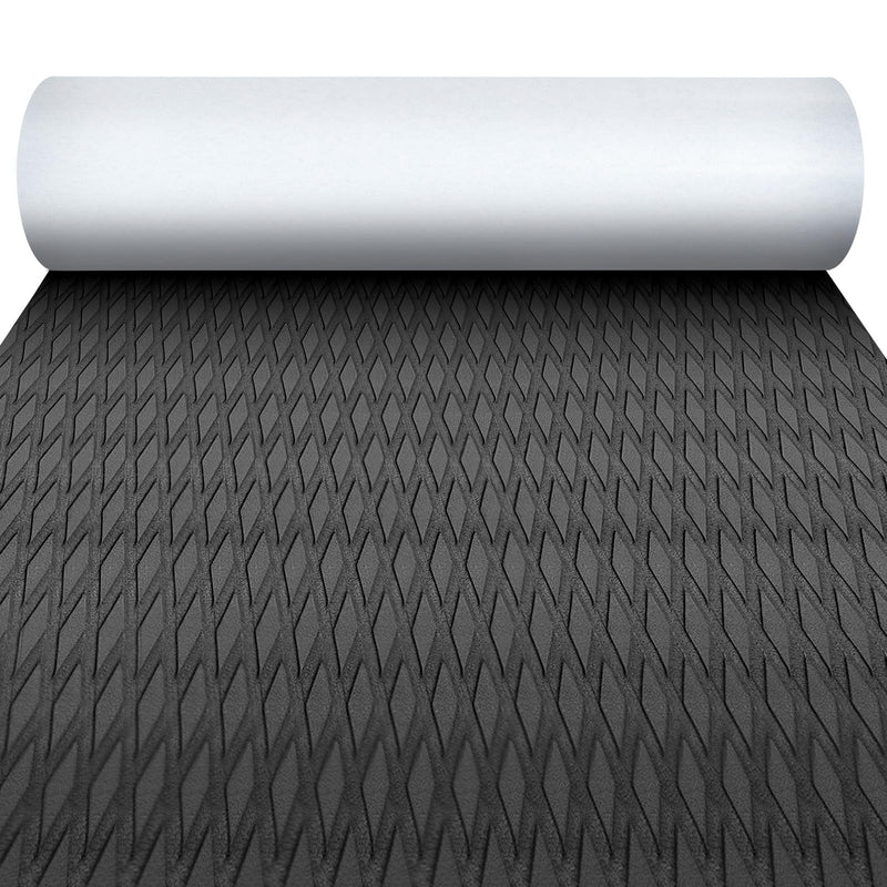 Timgle Marine Flooring for Boats EVA Foam Boat Flooring Decking Non Slip Self Adhesive Marine Boat Carpet Diamond Surfboard Traction Pad Boat Mats Black 94.5 x 11.8 Inch 7.8 Sqft