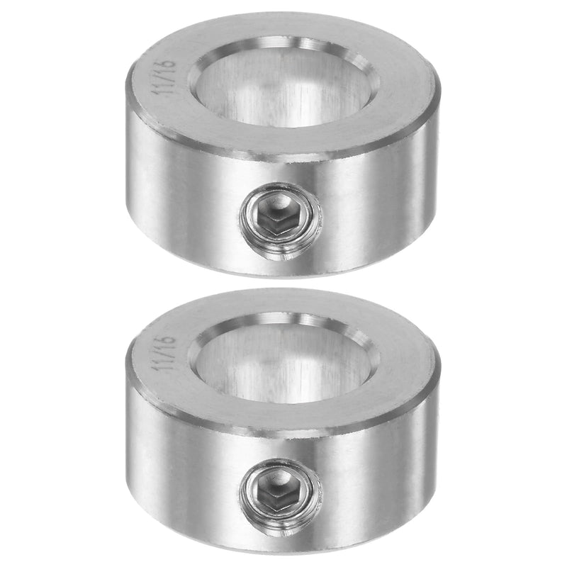 [Australia - AusPower] - 2pcs Shaft Collar 11/16" Bore 304 Stainless Steel Set Screw Shaft Collars, 1-1/4" OD, 9/16" Width, for Wheel Barrow Axle, Gearbox Assemblies, Machine Tools, Industry 
