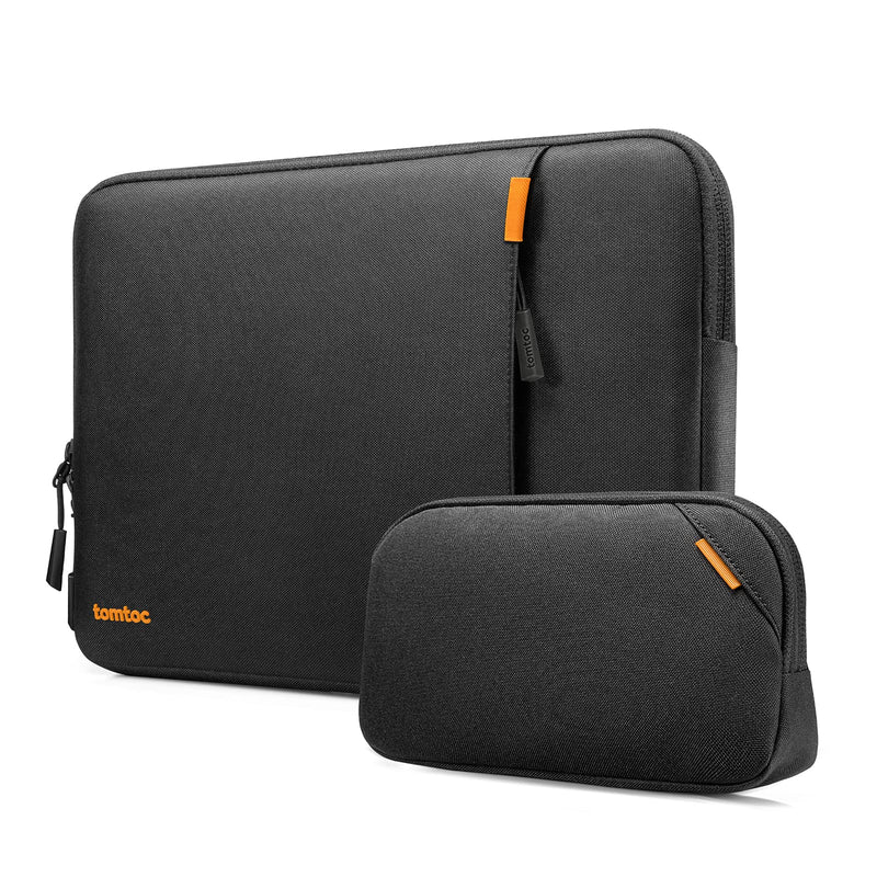 [Australia - AusPower] - tomtoc 360 Protective Laptop Sleeve Set for 15-inch New MacBook Air M2 A2941 2023, 15 Inch Microsoft Surface Laptop 5/4/3, Dell XPS 15 Plus, Water-Resistant Laptop Case Bag Black 