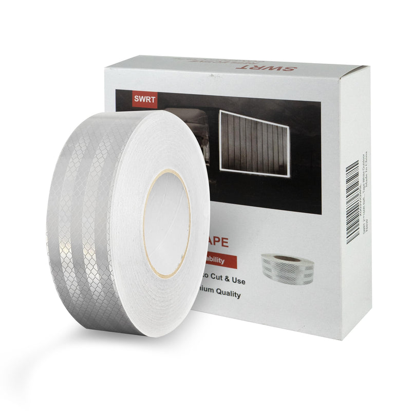 [Australia - AusPower] - 2 Inch X 30 FT Reflective Tape Outdoor Waterproof DOT-C2 Fade Resistant White Reflective Tape Strong Adhesive Safety Warning Tape Reflector Conspicuity Tape for Trailer Trucks Bikes 2IN x 30FT 