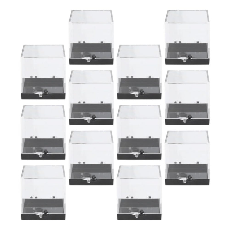 [Australia - AusPower] - DOITOOL 12PCS Transparent Square Plastic Box Natural Rough Mineral Specimen Display Case Holder Specimen Sample Storage Jewelry Storage Container for Home Countertop 