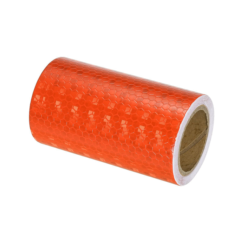 PATIKIL Reflective Tape, 4 Inch x 10 Ft Waterproof High Visibility Warning Safety Adhesive Tape Outdoor Reflector for Cars Trucks, Orange 4IN x 10FT 1