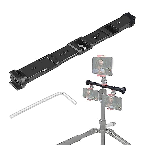 10.2" Cold Shoe Extension Bar, 360° Rotatable Extension Bracket Cold Shoe Mount Adapter, Camera Dual Mount Flash Bracket Compatible with Nikon Canon Sony Olympus DSLR Camera Camcorder DV