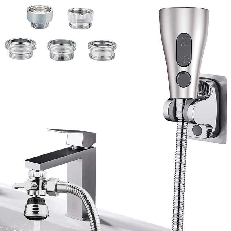 Kitchen Faucet Sink Sprayer Attachment, Sink Hose Sprayer with Aerator For Faucet with Brass Diverter and Stainless Steel Hose for Kithcen,Laundry Room, Bathroom Pet Shower,Hair Washing