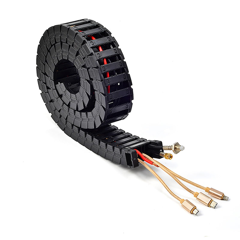 [Australia - AusPower] - Low Noise Drag Chain Cable Carrier Wire 18mmx37mm (H x W) for 3D Printer and CNC Machine,Inside and Outside Openable R28 High Quality Flexible Cable Chain 18*37M 