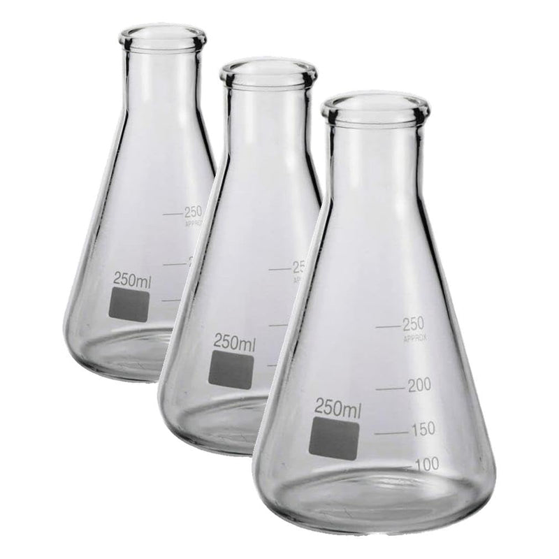American Metalcraft GF8 Glass Chemistry Flask, 8 1/2-Ounces (Pack of 3) 1 Count (Pack of 3)