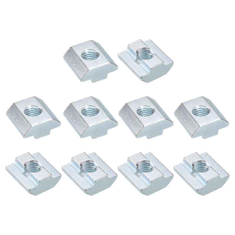 [Australia - AusPower] - uxcell T Nuts, 30pcs - Nickel Plated Carbon Steel T Slot Bolts, 4040 Series M8 Hammer Head Fastener, Sliding T Nuts for Aluminum Extrusion Profile (Silver) 