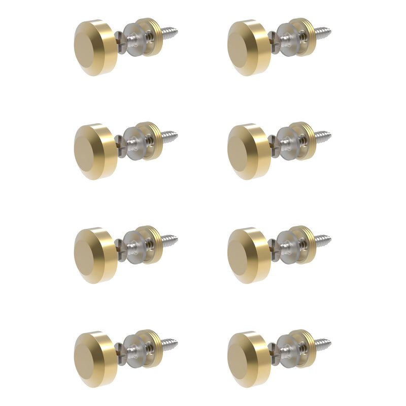 [Australia - AusPower] - 8 PCS 16mm(0.63") Mirror Screws, Brass Decorative Caps Cover Fasteners, Metal Mirror Nails, Polished Beveled Gold Lid (Bright Gold) 