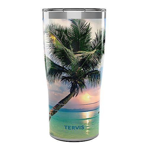Tervis Traveler Sunset in Paradise Triple Walled Insulated Tumbler Travel Cup Keeps Drinks Cold & Hot, 30oz, Stainless Steel