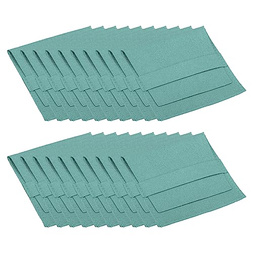PATIKIL 8x8cm Jewelry Pouches with Band, 20 Pack Microfiber Jewelry Pouches Portable Soft Storage for Necklace Bracelet Earring Watch Rings Brooch, Light Green