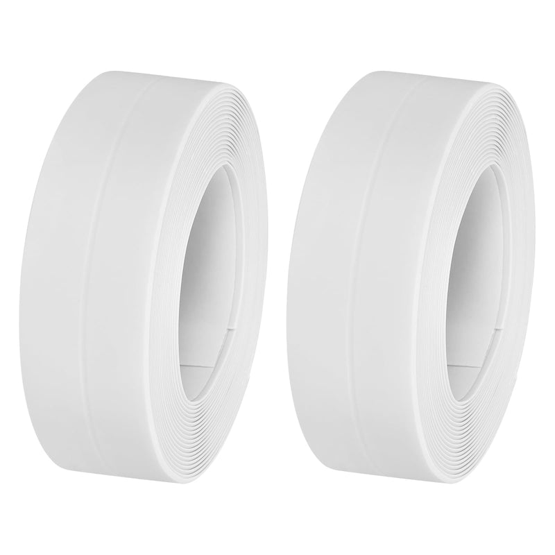 [Australia - AusPower] - uxcell Waterproof Seal Caulk Strip Tape Self Adhesive, 2pcs 10.5 Ft L x 0.87" W PVC Sealing Tape Caulking Tape for Kitchen Countertop, Bathroom, Toilet, Bathtub Floor Wall Corner, White 