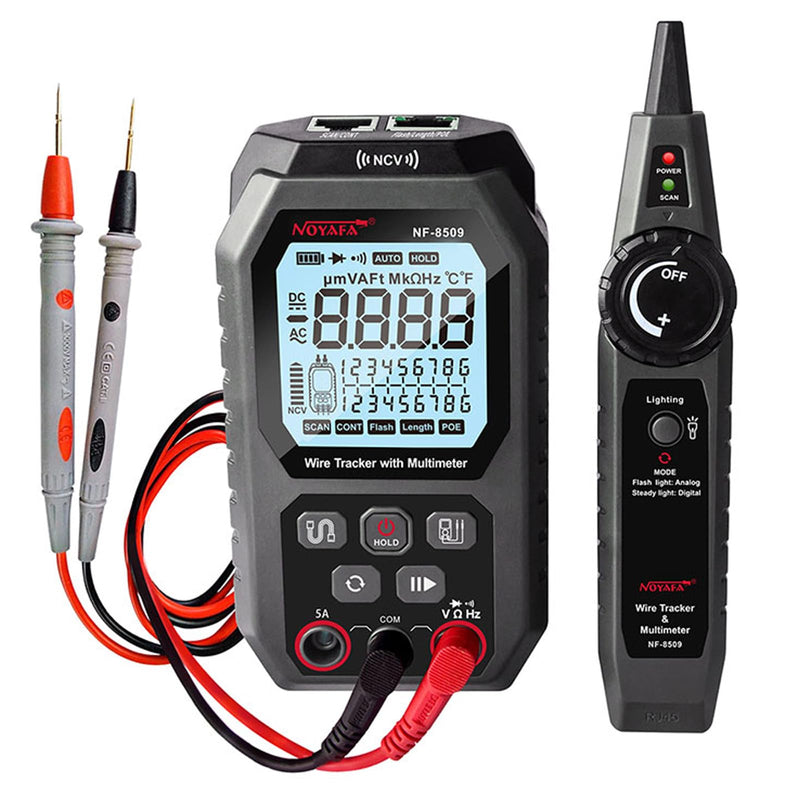 [Australia - AusPower] - NOYAFA Network Cable Tester with Multimeter, RJ45 CAT5/6 Ethernet Cable Tester, POE, Anti-Jamming TDR, Cable Toner NF-8509 