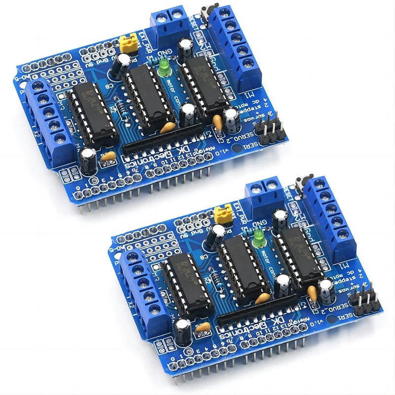 [Australia - AusPower] - 2Pcs L293D DC Stepper Motor Drive Shield Expansion Board for Arduino Raspberry Pi DIY Experiments 