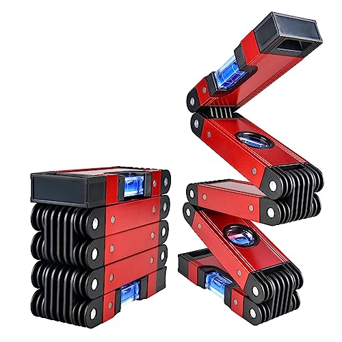 Eewudwok 28-inch foldable aluminum alloy level tool with multi-angle design and four level bubbles