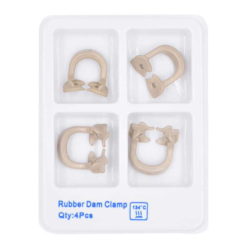 [Australia - AusPower] - Angzhili 4 pcs Dental Rubber Dam Clamps Clip,Rubber Material Barrier Clip, Resin Heat Resistant Prevent Swallowing Barrier Clip 