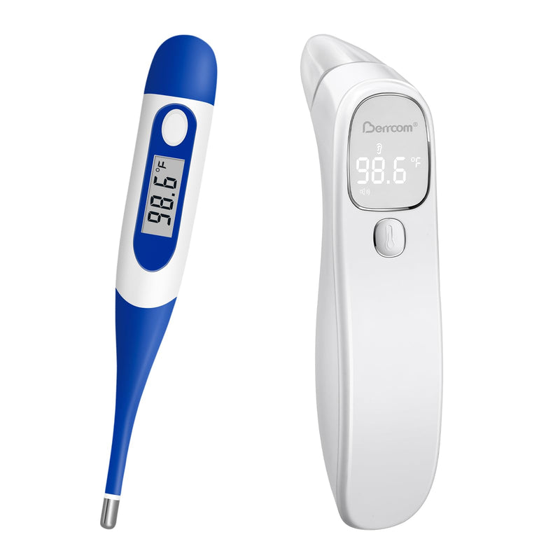 [Australia - AusPower] - Value Bundle with Berrcom Digital Thermometer DT008 and Berrcom Forehead and Ear Thermometer for Adults and Kids ET005 