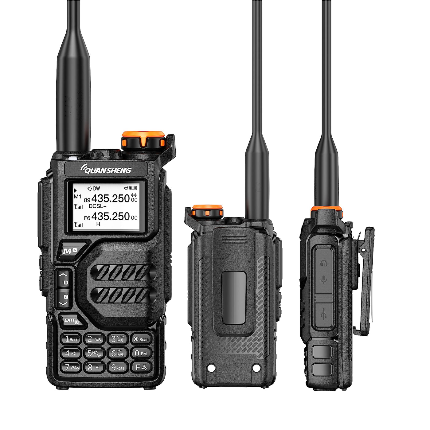 QUANSHENG UVK5(8) AM FM DTMF Walkie Talkie 5W VHF UHF Dual Band Two Way...