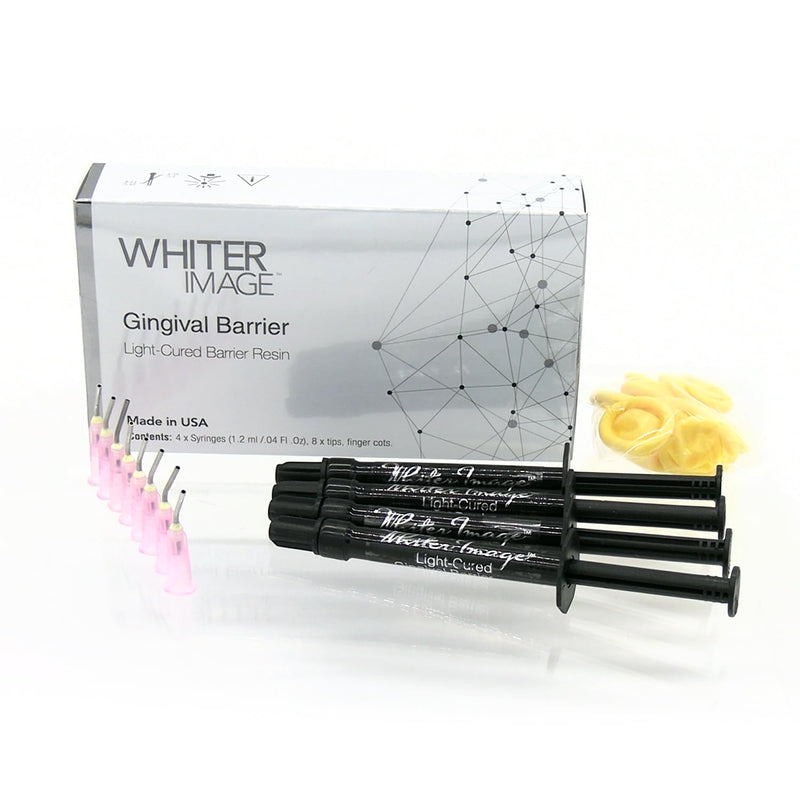 [Australia - AusPower] - Whiter Image Professional Dental Grade Gingival Barrier Syringe Kit - Easy Apply & Remove, Maximum Gum Protection for Teeth Whitening Procedures, Made in USA, Includes 4 Syringes & 8 Needles 