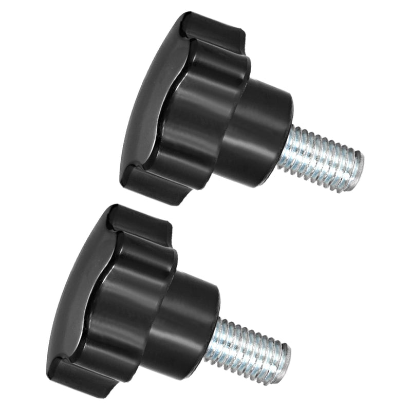 [Australia - AusPower] - Star Clamping Knobs, M10 x 20mm Male Thread 48mm Head, Plastic Thumb Screw Grip Hand Knobs Threaded Bolt Black - (Applications: for Lathe Machinery), 2-Pieces M10 x 20mm x 48mm 