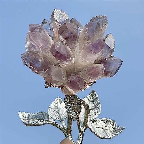 3.7" Raw Amethyst Crystal Crystal Tree Crystal Decor Natural Quartz Crystal Cluster Mineral Crystal Flowers Home Decor Gifts Crystals and Stones Desk Decorations(Amethyst)