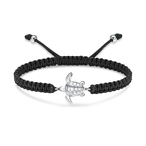 shajwo Cremation Jewelry Sea Turtle Urn Bracelet for Ashes for Women Men Memorial Adjustable Braided Ashes Bracelet Silver