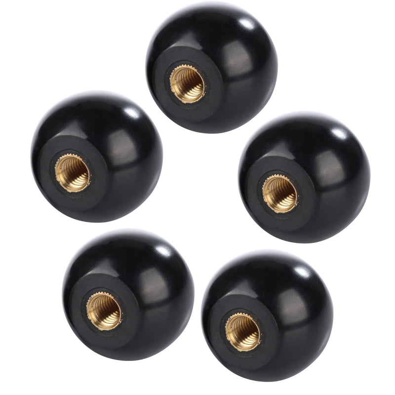 [Australia - AusPower] - Ejoyous Ball Lever Knob, 5Pcs M8 Female Machine Knobs Screw on 32mm Dia Black Round Threaded Ball Knob for Machine Handle Tool Replacement 