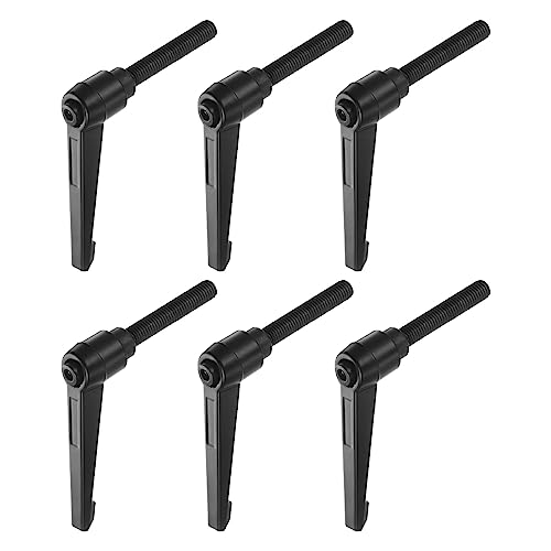 HARFINGTON M10 x 60mm black adjustable clamping lever handles with male threaded bolt knobs, 6-piece set