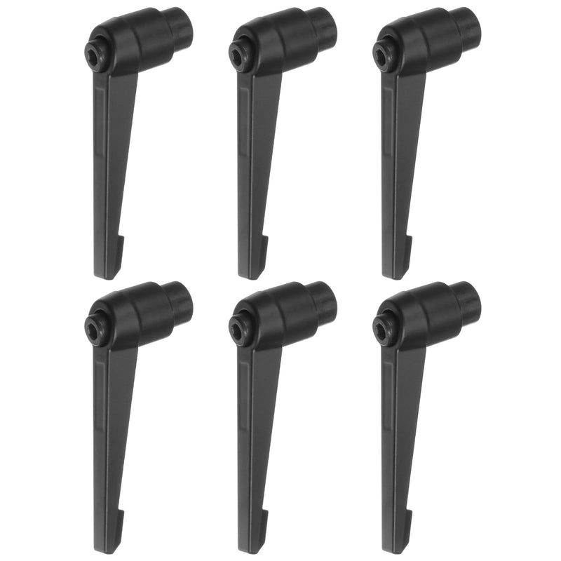 [Australia - AusPower] - 6pcs Adjustable Clamping Lever Handles M10 Female Thread Knobs Rotating Screw Locking Quick Release Ratchet Push Button Handle, Black M10 x 80mm 