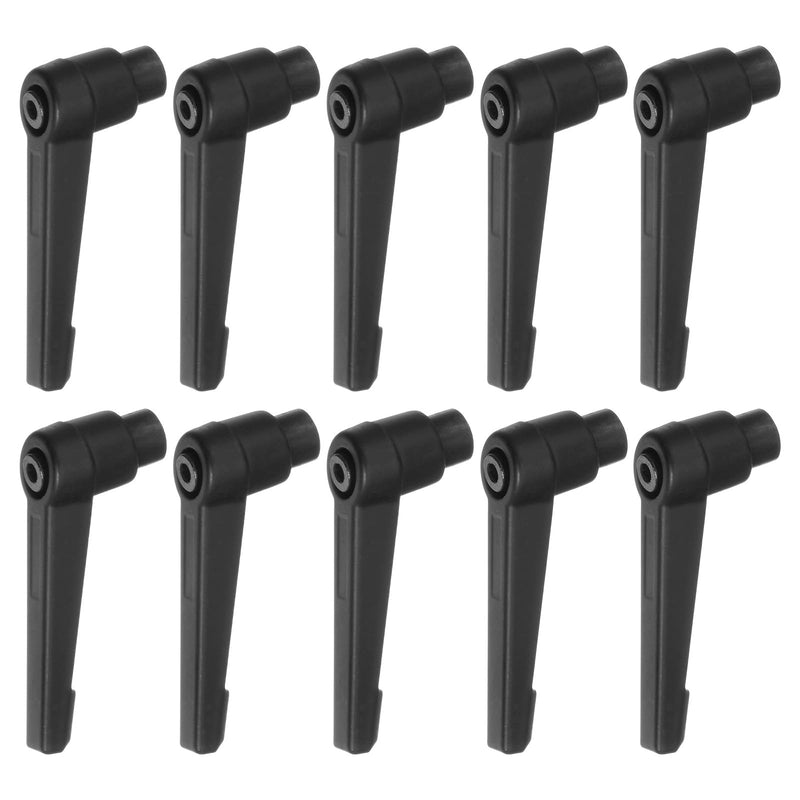 [Australia - AusPower] - 10pcs Adjustable Clamping Lever Handles M6 Female Thread Knobs Rotating Screw Locking Quick Release Ratchet Push Button Handle, Black 