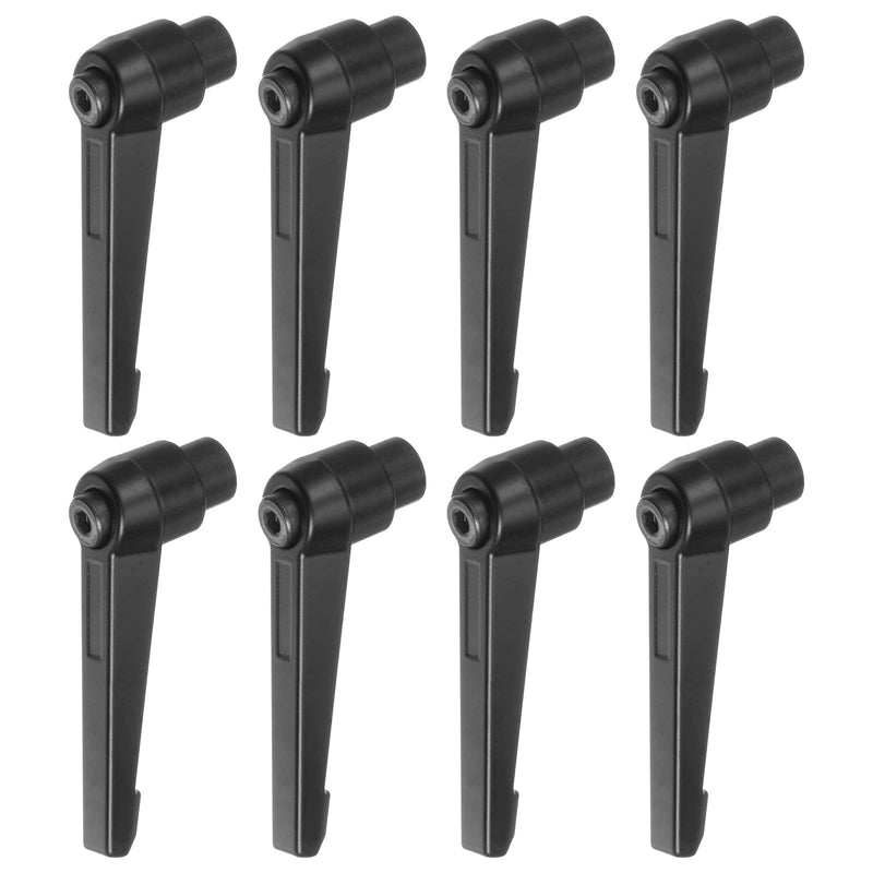 [Australia - AusPower] - 8pcs Adjustable Clamping Lever Handles M8 Female Thread Knobs Rotating Screw Locking Quick Release Ratchet Push Button Handle, Black M8 x 63mm 