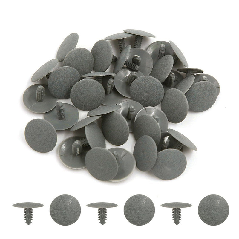 [Australia - AusPower] - 40Pcs Plastic Clips Fastener Retainer Push Type Interior Rivets Gray 7mm 