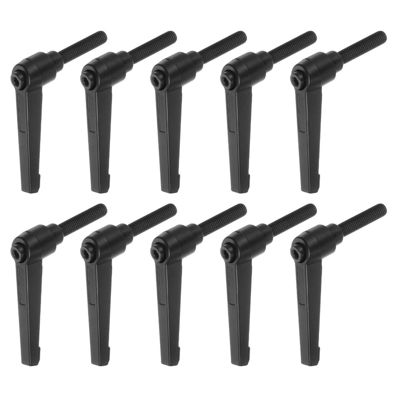 [Australia - AusPower] - 10pcs Adjustable Clamping Lever Handles M8 x 40mm Male Thread Bolt Knobs Rotating Screw Locking Quick Release Ratchet Push Button Handle, Black 