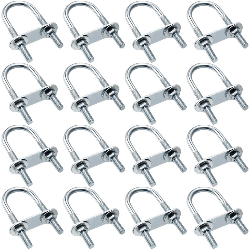 [Australia - AusPower] - Therwen 16 Sets Round U Bolts Zinc Plated Steel Round Bend U Clamp with Nut Plate Washer (M6 x 25 mm X 70 mm) M6 x 25 mm x 70 mm 