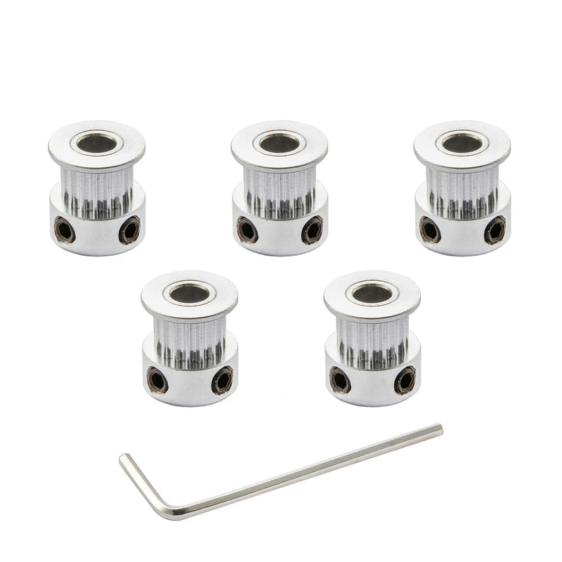 [Australia - AusPower] - GT2 Timing Pulleys 16 Teeth 5mm Bore 6mm Width for 3D Printer 2mm Pitch Aluminum Timing Belt Pulley Wheel with Allen Wrench (Pack of 5Pcs) 6mm Belt 16T 5MM Bore 