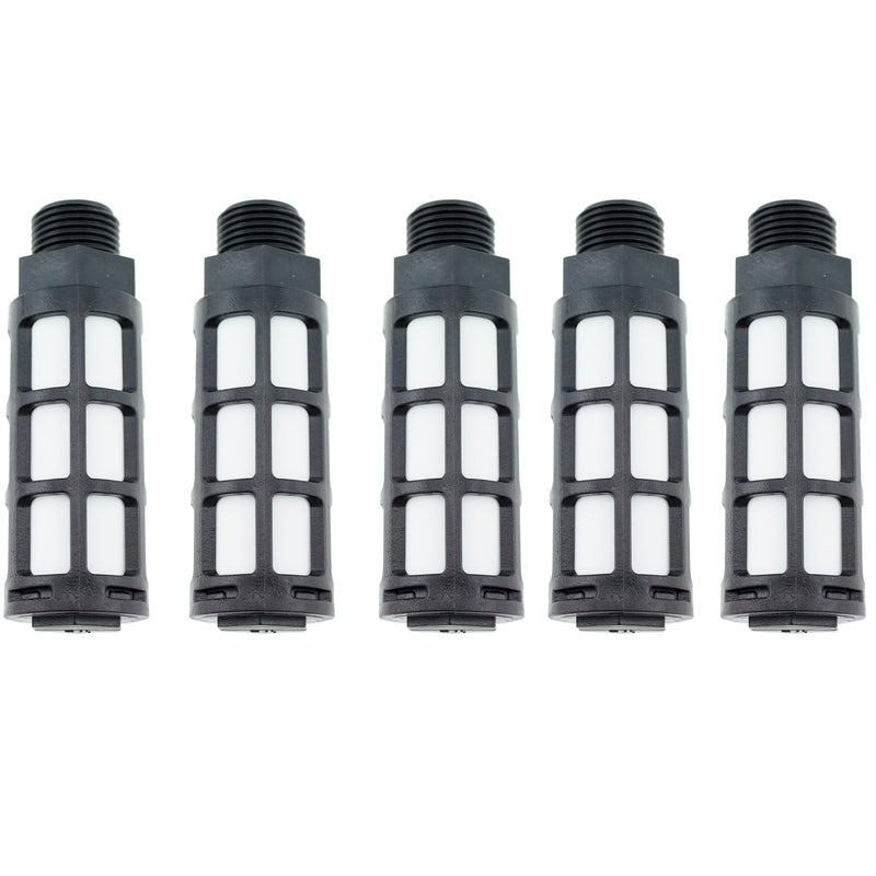 [Australia - AusPower] - 5pcs Plastic Exhaust Air Silencer, 1/2" Air Line Pneumatic Muffler Black Air Compressor Fitting 1/2 inch 5pcs 