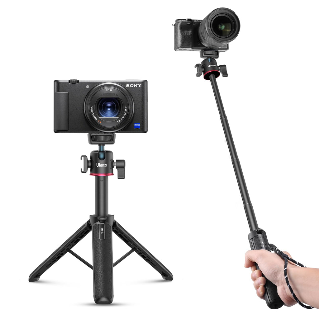 [Australia - AusPower] - ULANZI MT-73 Extension Pole Tripod, Mini Selfie Stick Tripod Stand Handle Grip for Webcam Canon G7X Mark III Sony ZV-1 RX100 VII A6400 A6600 Cameras Vlogging MT-73 Tripod 