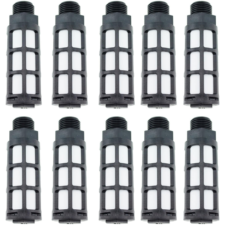 [Australia - AusPower] - TAODAN 10pcs Plastic Exhaust Air Silencer, 1/4" Air Line Pneumatic Muffler Black Air Compressor Fitting 1/4 inch 10pcs 