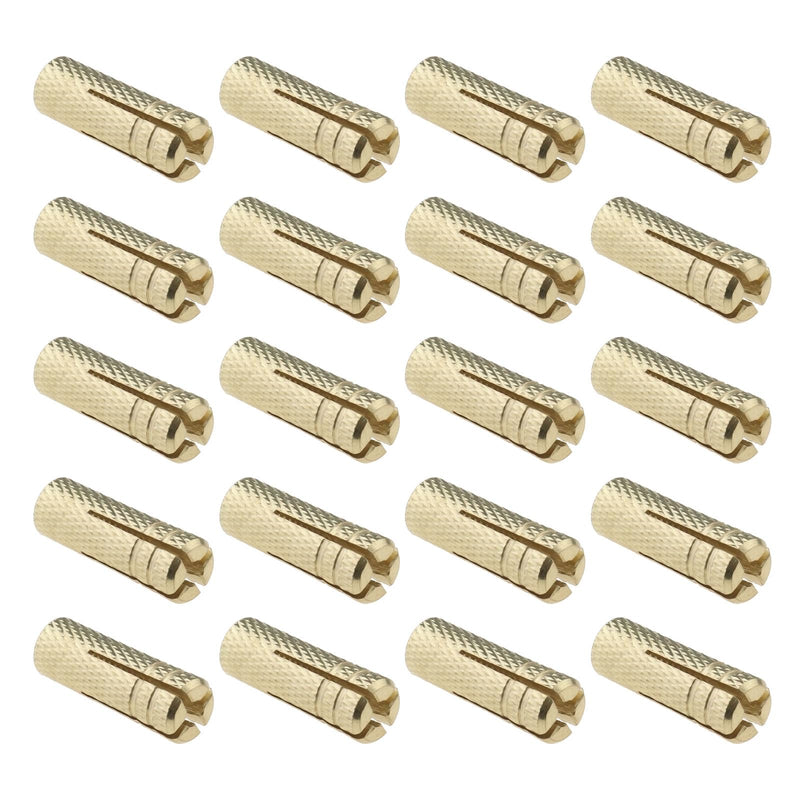 [Australia - AusPower] - Create idea 20PCS M8 Drop in Anchors Brass Wall Anchor Expansion Bolt Sleeve Brass Plug Fastener Hardware for Anchoring into Concrete Solid Bricks 
