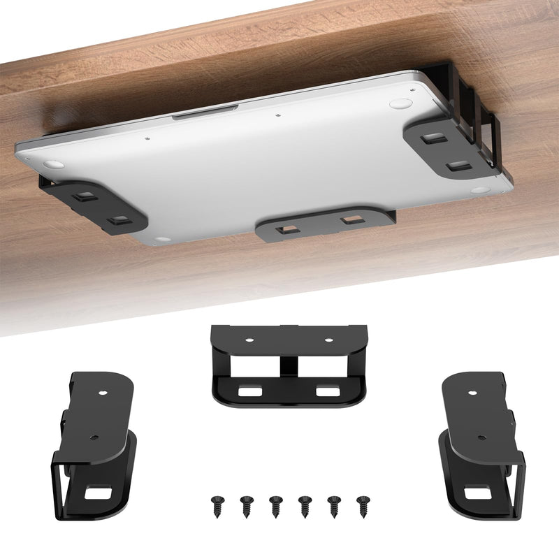 [Australia - AusPower] - WALI Under Desk Laptop Mount, Storage Shelf Holder for Laptop, Tablet, Keyboard and Other Devices, 3 Parts Design Prevents Device from Sliding (PCH004) 